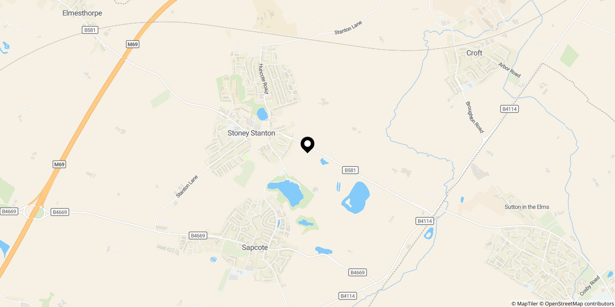 Approximate location of South Drive, Stoney Stanton, Leicester, LE9 4JP