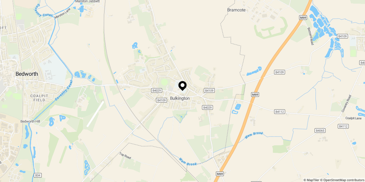 Approximate location of Leicester Street, Bulkington, Bedworth, CV12 9NQ