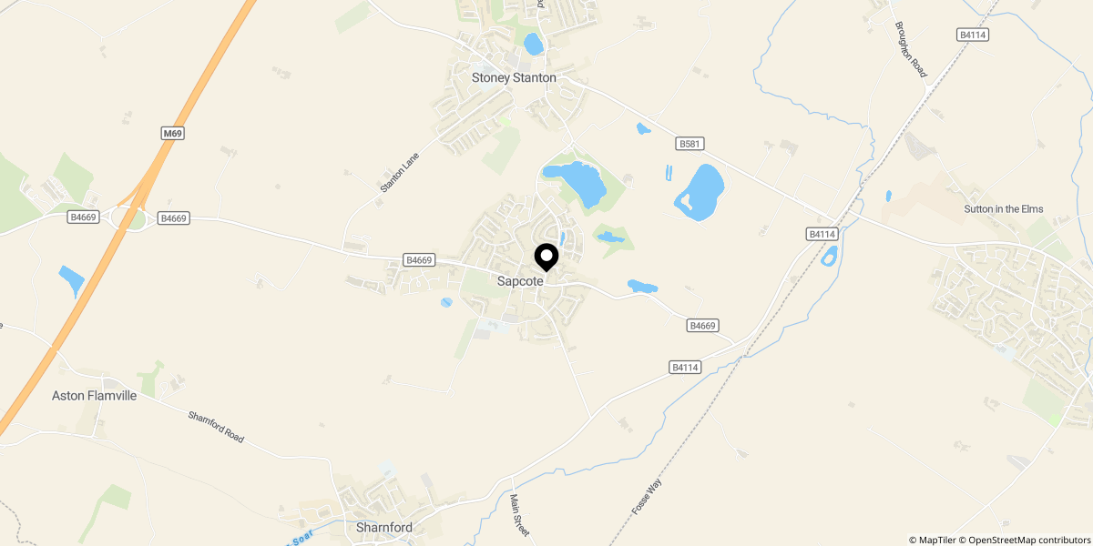 Approximate location of Lockley Gardens, Sapcote, Leicester, LE9 4BA